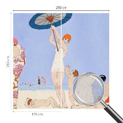 Samolepilna fototapeta za spalnico z motivom retro plaže