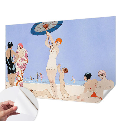Samolepilna fototapeta za spalnico z motivom retro plaže