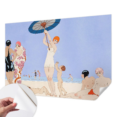 Samolepilna fototapeta za spalnico z motivom retro plaže