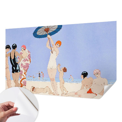 Samolepilna fototapeta za spalnico z motivom retro plaže