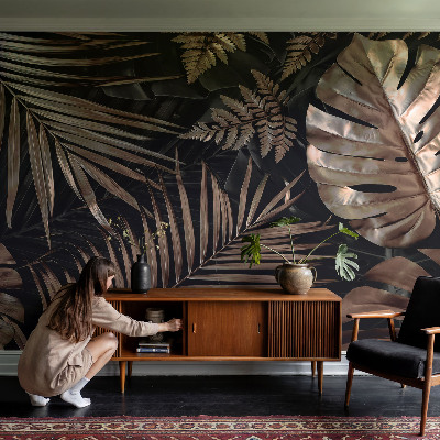 Samolepilna fototapeta za dnevno sobo Eksotični listi