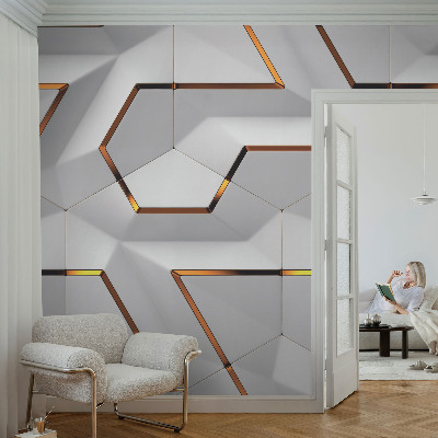 Samolepilna fototapeta za dnevno sobo s tridimenzionalnim vzorcem