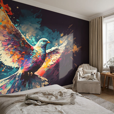 Samolepilna fototapeta za spalnico Barvita ptica