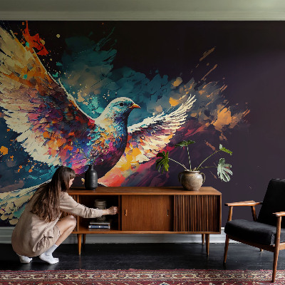 Samolepilna fototapeta za spalnico Barvita ptica