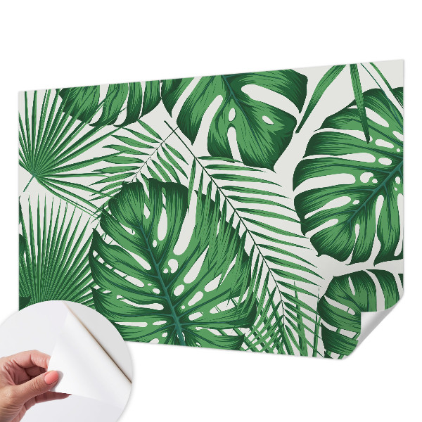 Samolepilna fototapeta za dnevno sobo Tropski listi
