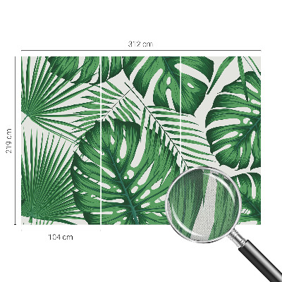 Samolepilna fototapeta za dnevno sobo Tropski listi