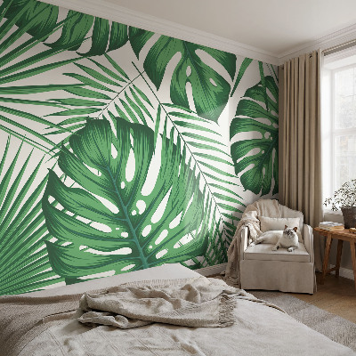 Samolepilna fototapeta za dnevno sobo Tropski listi