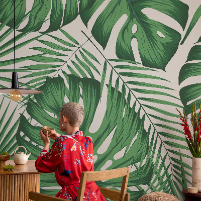 Samolepilna fototapeta za dnevno sobo Tropski listi