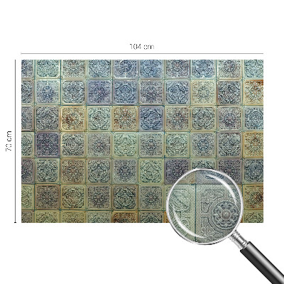 Samolepilna fototapeta za dnevno sobo z motivom geometrijskih ploščic