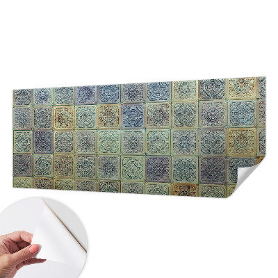 Samolepilna fototapeta za dnevno sobo z motivom geometrijskih ploščic