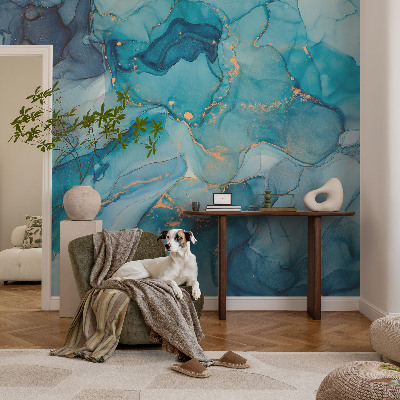 Samolepilna fototapeta za spalnico Modra abstrakcija