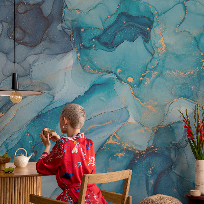 Samolepilna fototapeta za spalnico Modra abstrakcija