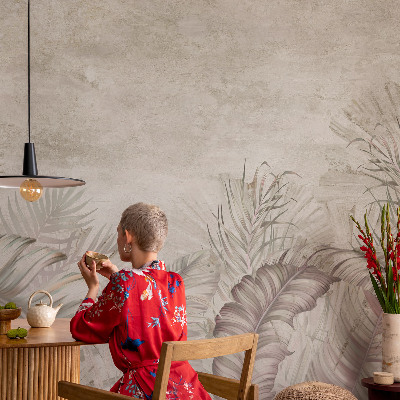 Samolepilna fototapeta za dnevno sobo Dekorativni listi