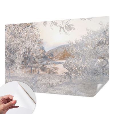 Otroška fototapeta z motivom narave v nežnih odtenkih