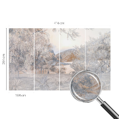 Otroška fototapeta z motivom narave v nežnih odtenkih