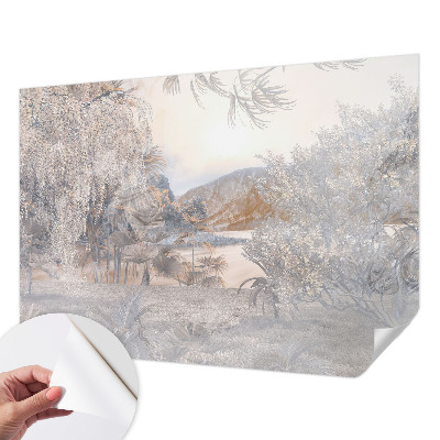 Otroška fototapeta z motivom narave v nežnih odtenkih