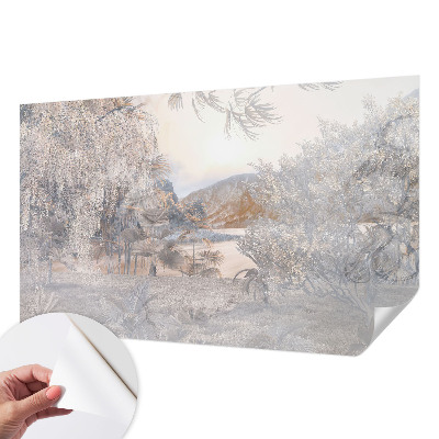 Otroška fototapeta z motivom narave v nežnih odtenkih