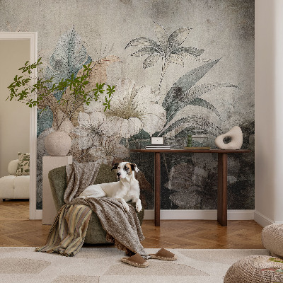 Samolepilna fototapeta za dnevno sobo s cvetličnim motivom