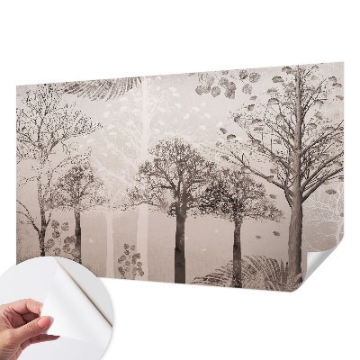 Samolepilna fototapeta za dnevno sobo z motivom nežnih dreves