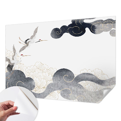 3D fototapeta z motivom žerjavov v letu