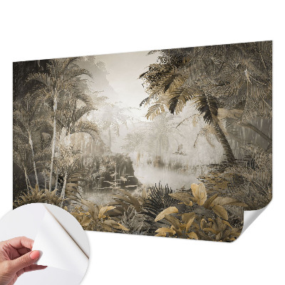 Fototapeta za otroško sobo s tropskim gozdnim motivom