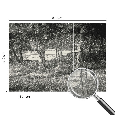 Samolepilna fototapeta za dnevno sobo z motivom mirne pokrajine