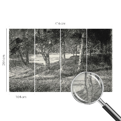 Samolepilna fototapeta za dnevno sobo z motivom mirne pokrajine
