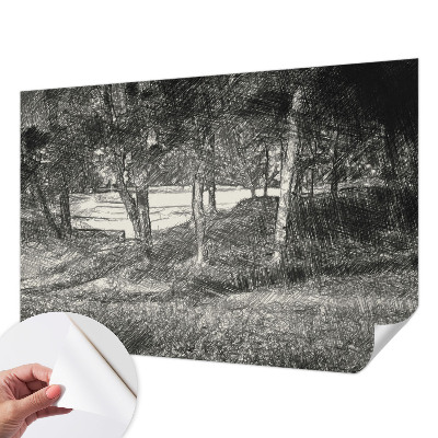 Samolepilna fototapeta za dnevno sobo z motivom mirne pokrajine