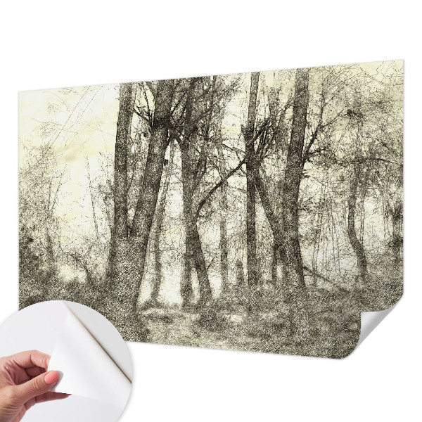 3D fototapeta z motivom gozdne melanholije