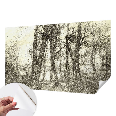 3D fototapeta z motivom gozdne melanholije