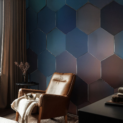 Samolepilna fototapeta za spalnico Modri ​​šesterokotniki