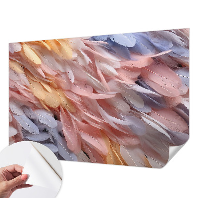 Otroška fototapeta s pastelnim motivom perja