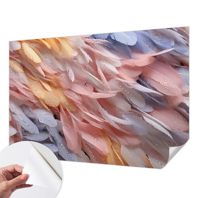 Otroška fototapeta s pastelnim motivom perja