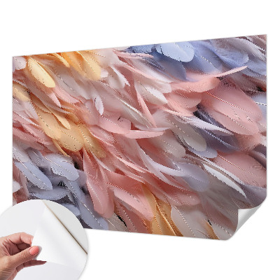 Otroška fototapeta s pastelnim motivom perja