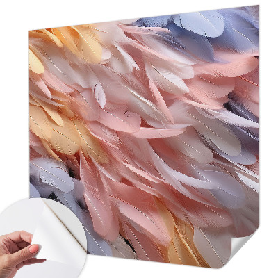 Otroška fototapeta s pastelnim motivom perja