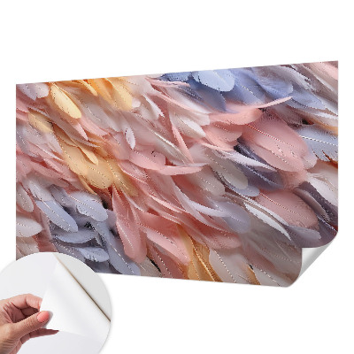 Otroška fototapeta s pastelnim motivom perja