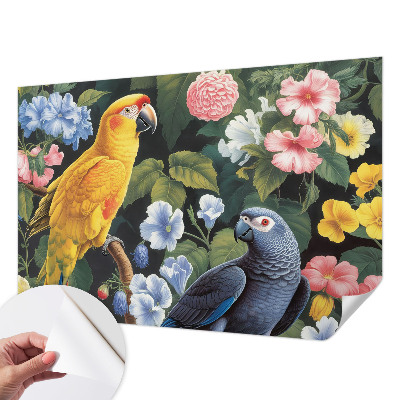 Samolepilna fototapeta za spalnico z motivom eksotičnih ptic