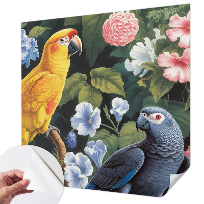 Samolepilna fototapeta za spalnico z motivom eksotičnih ptic
