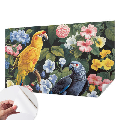 Samolepilna fototapeta za spalnico z motivom eksotičnih ptic