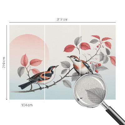 3D fototapeta z motivom sedečih ptic