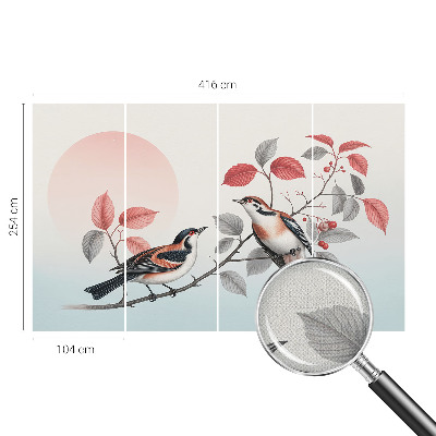 3D fototapeta z motivom sedečih ptic