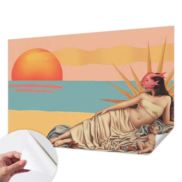 Otroška fototapeta z motivom zahoda nadrealizma