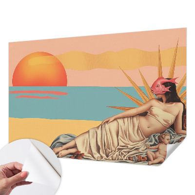 Otroška fototapeta z motivom zahoda nadrealizma