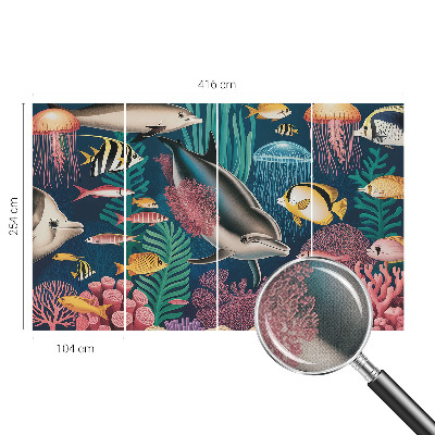 Samolepilna fototapeta za dnevno sobo Podvodna favna