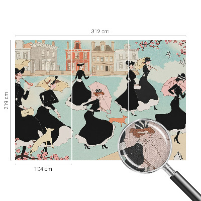 Samolepilna fototapeta za spalnico Ženske hodijo