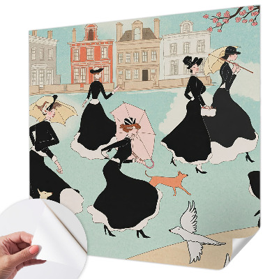 Samolepilna fototapeta za spalnico Ženske hodijo