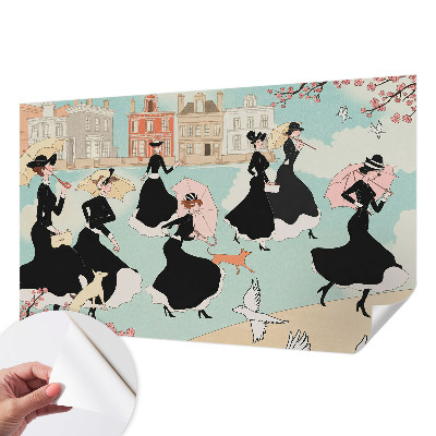 Samolepilna fototapeta za spalnico Ženske hodijo