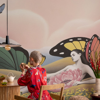 Samolepilna fototapeta za dnevno sobo Metuljev travnik