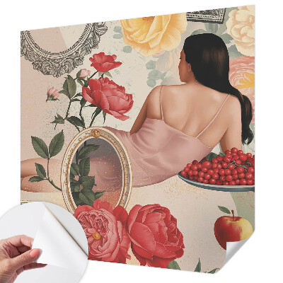Samolepilna fototapeta za spalnico z motivom cvetlične elegance