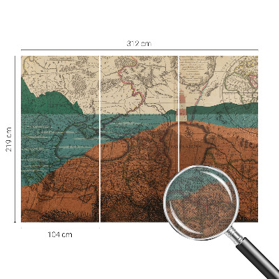 Samolepilna fototapeta za dnevno sobo Zgodovinski zemljevid